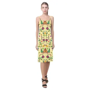 Geometric Floral Summer - Vanilla Alcestis Slip Dress