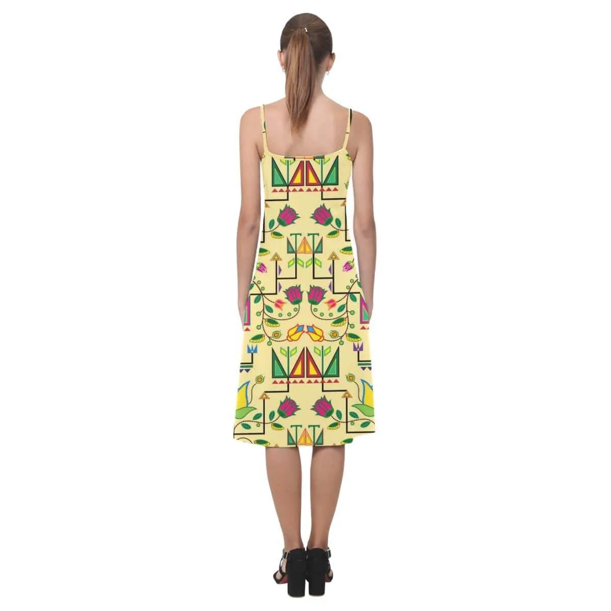 Geometric Floral Summer - Vanilla Alcestis Slip Dress