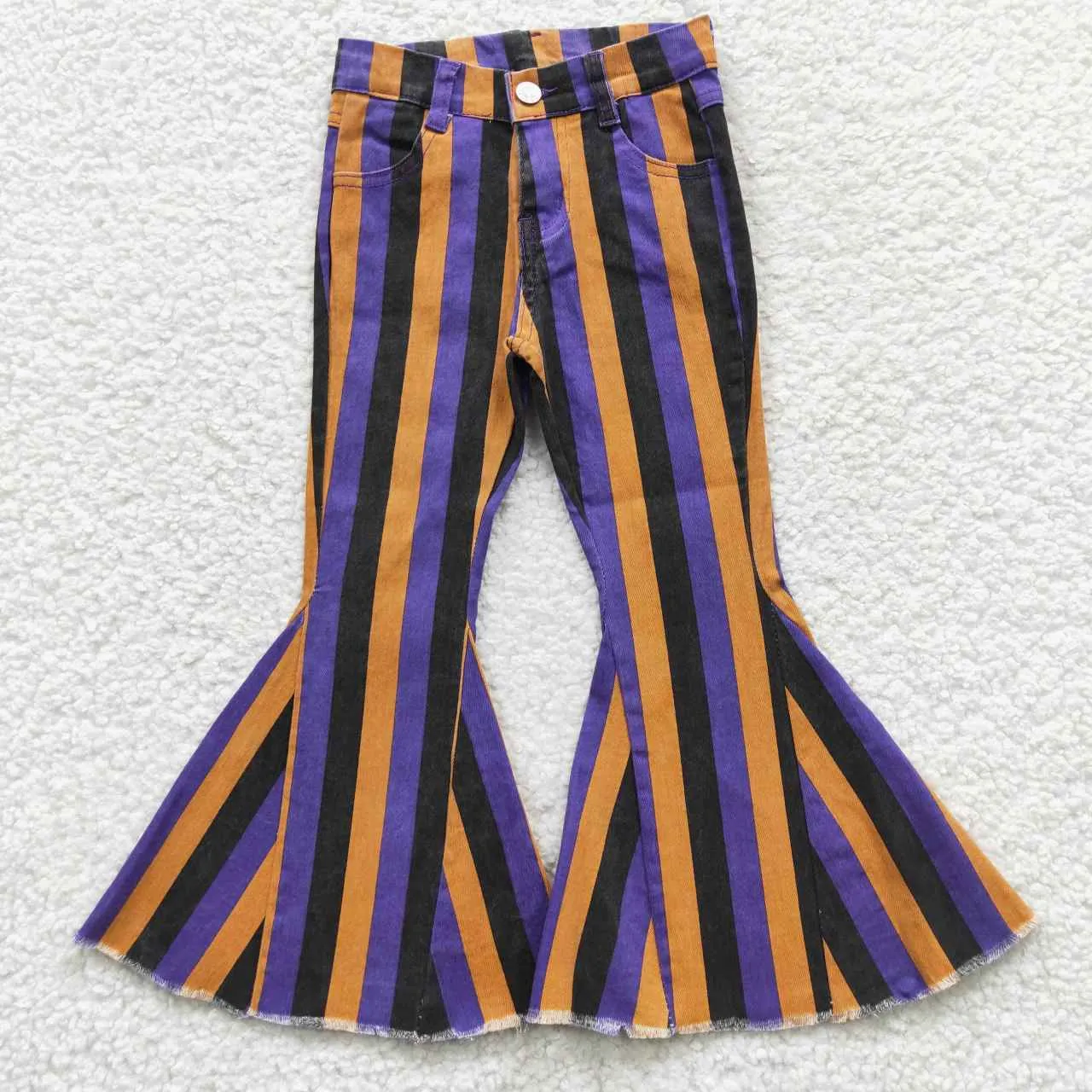 girls purple striped jeans P0157