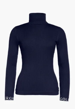 Goldbergh Mira Polo Neck Jumper in French Blue