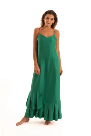 Green Slip Dress - NOPIN