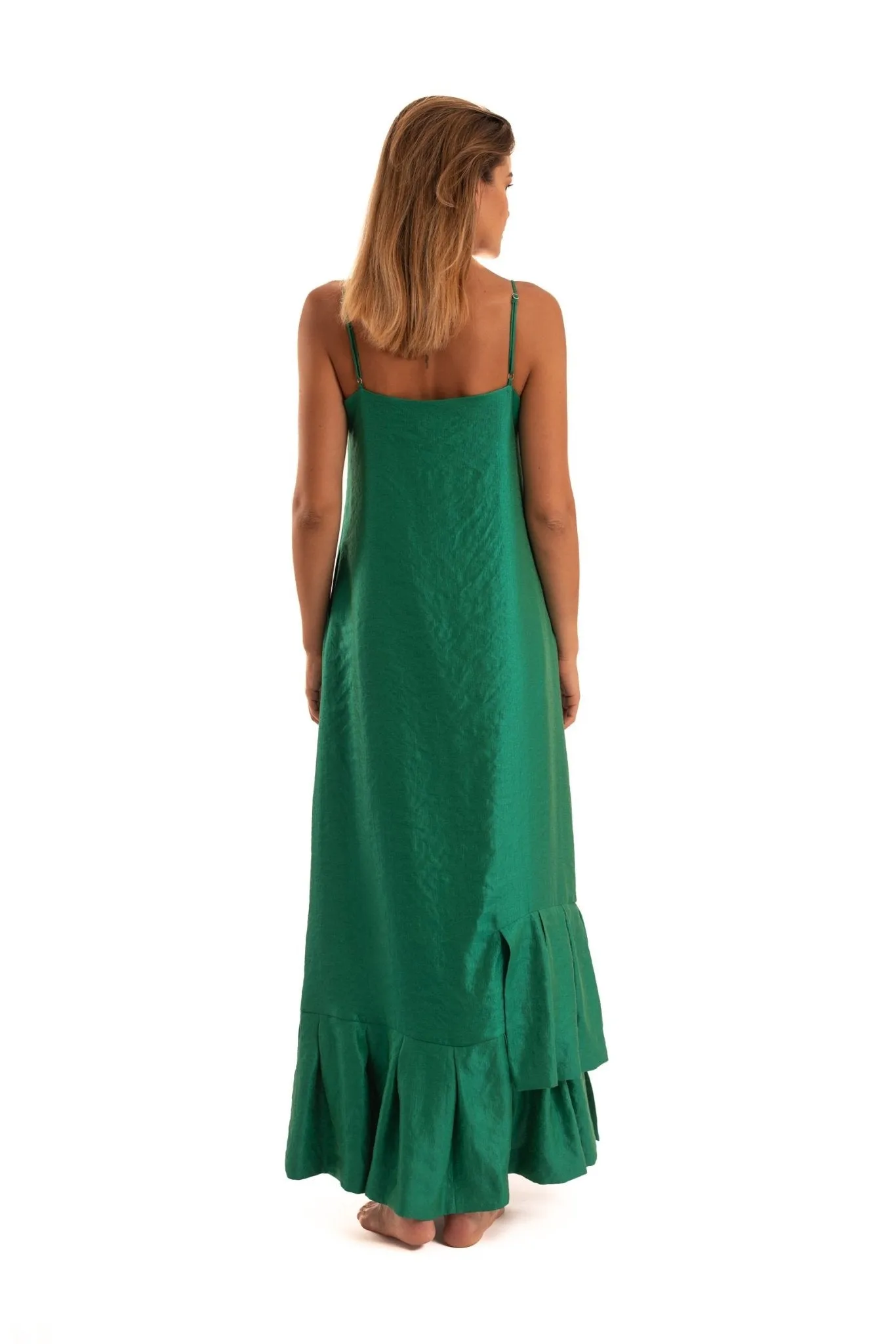 Green Slip Dress - NOPIN