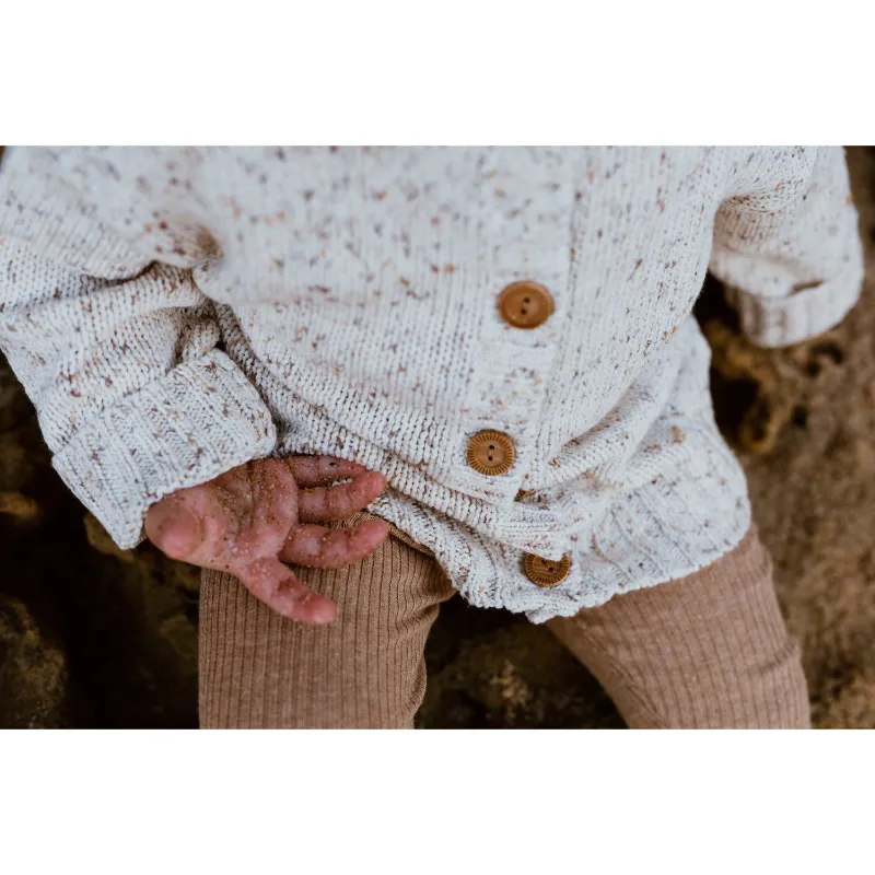 Grown Funfetti Speckle Cardigan - Sand