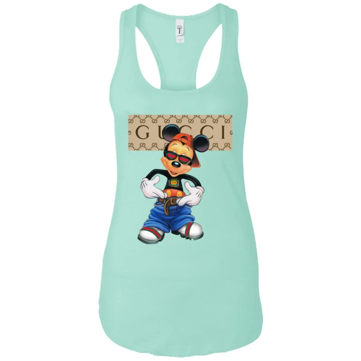 Gucci Logo Shirt Mickey Mouse T-shirt Women Tank Top