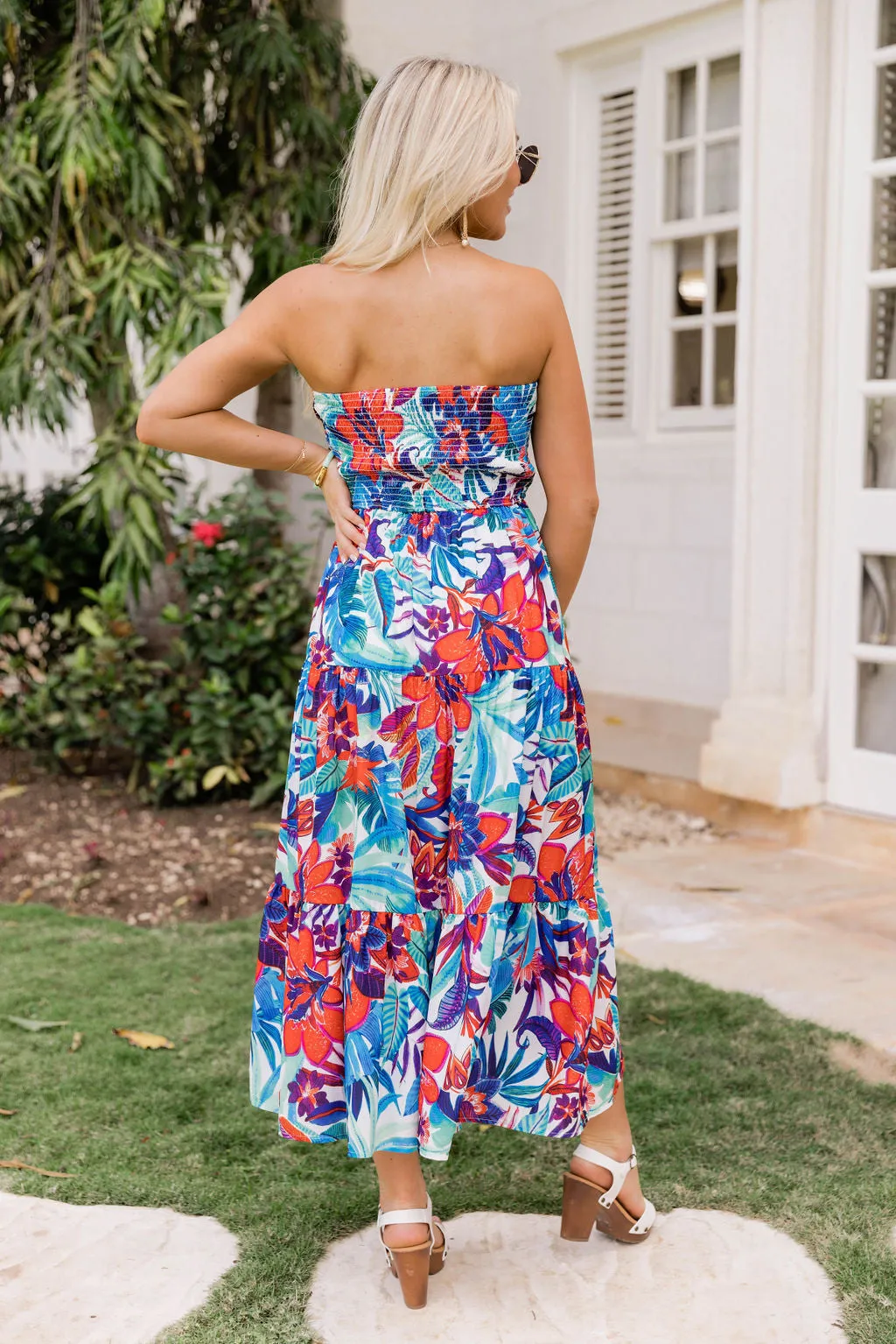 Heading To Paradise Blue Floral Jumpsuit FINAL SALE