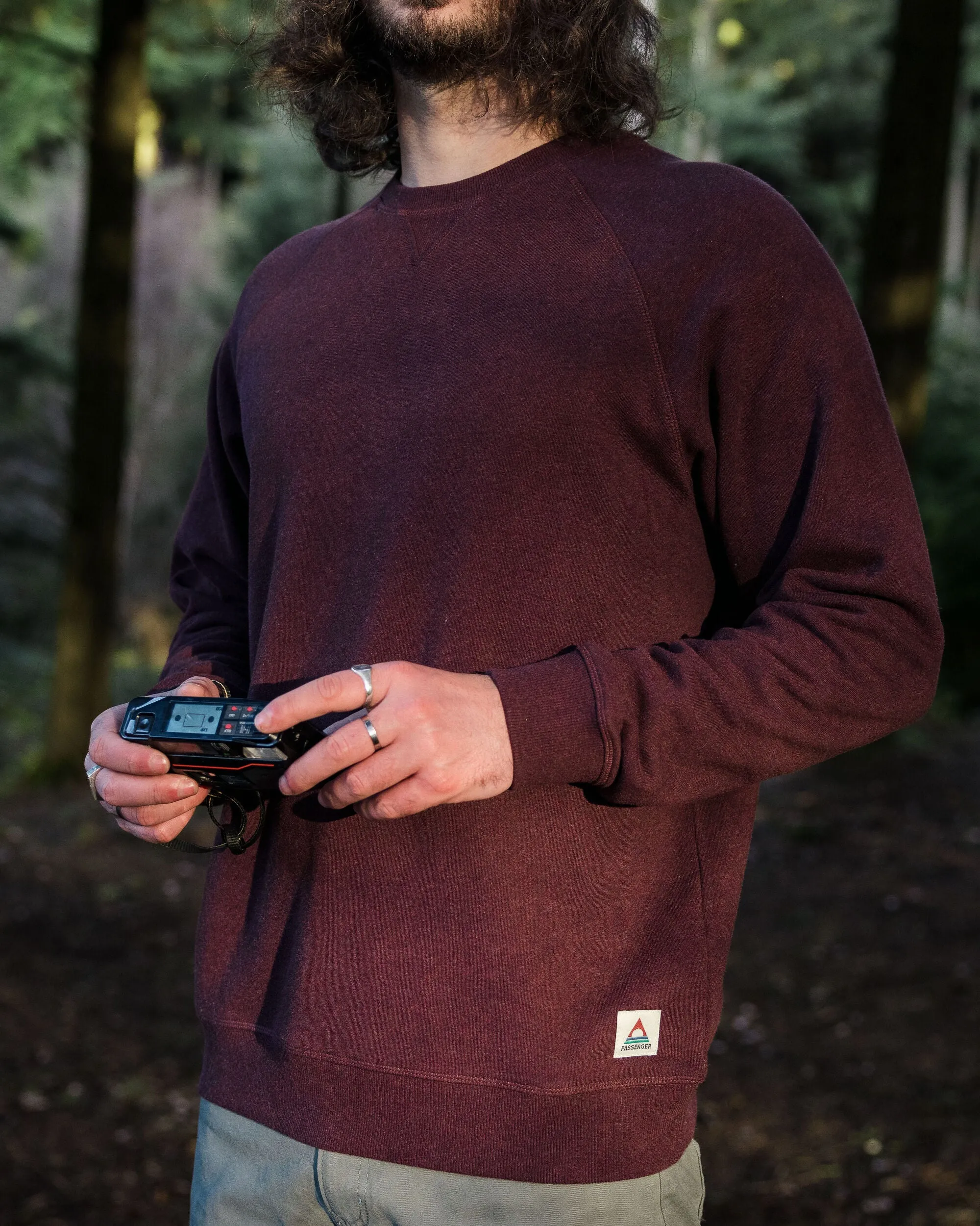 Heritage Recycled Cotton Sweatshirt - Wine Marl