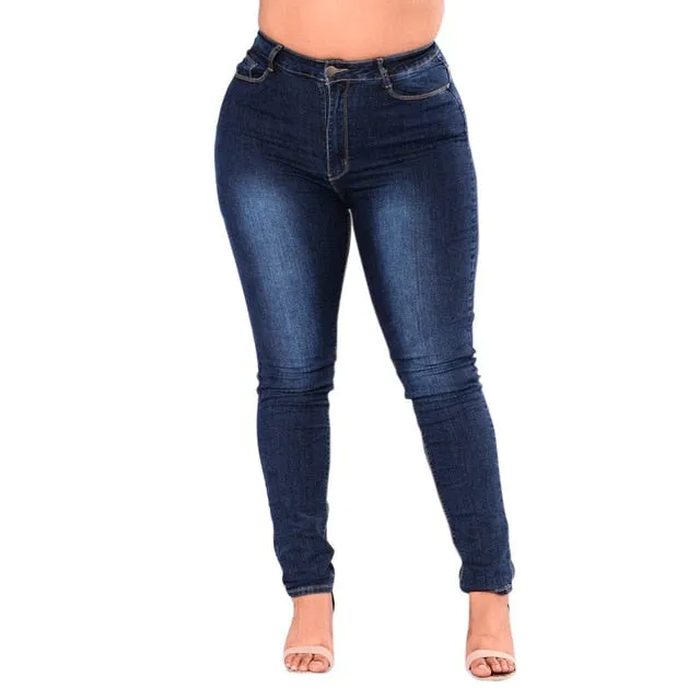 High Waist Denim Skinny Jeans Pencil Pants