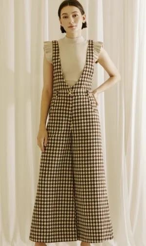 Houndstooth Tweed Jumpsuit