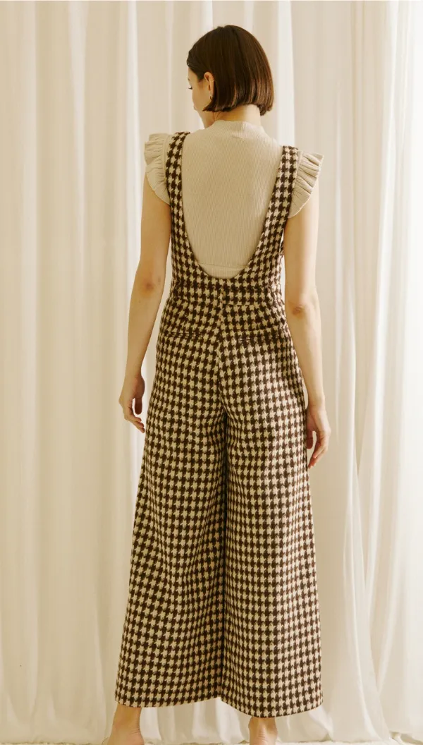 Houndstooth Tweed Jumpsuit