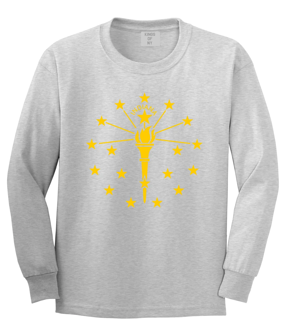 Indiana State Flag Outline Mens Long Sleeve T-Shirt