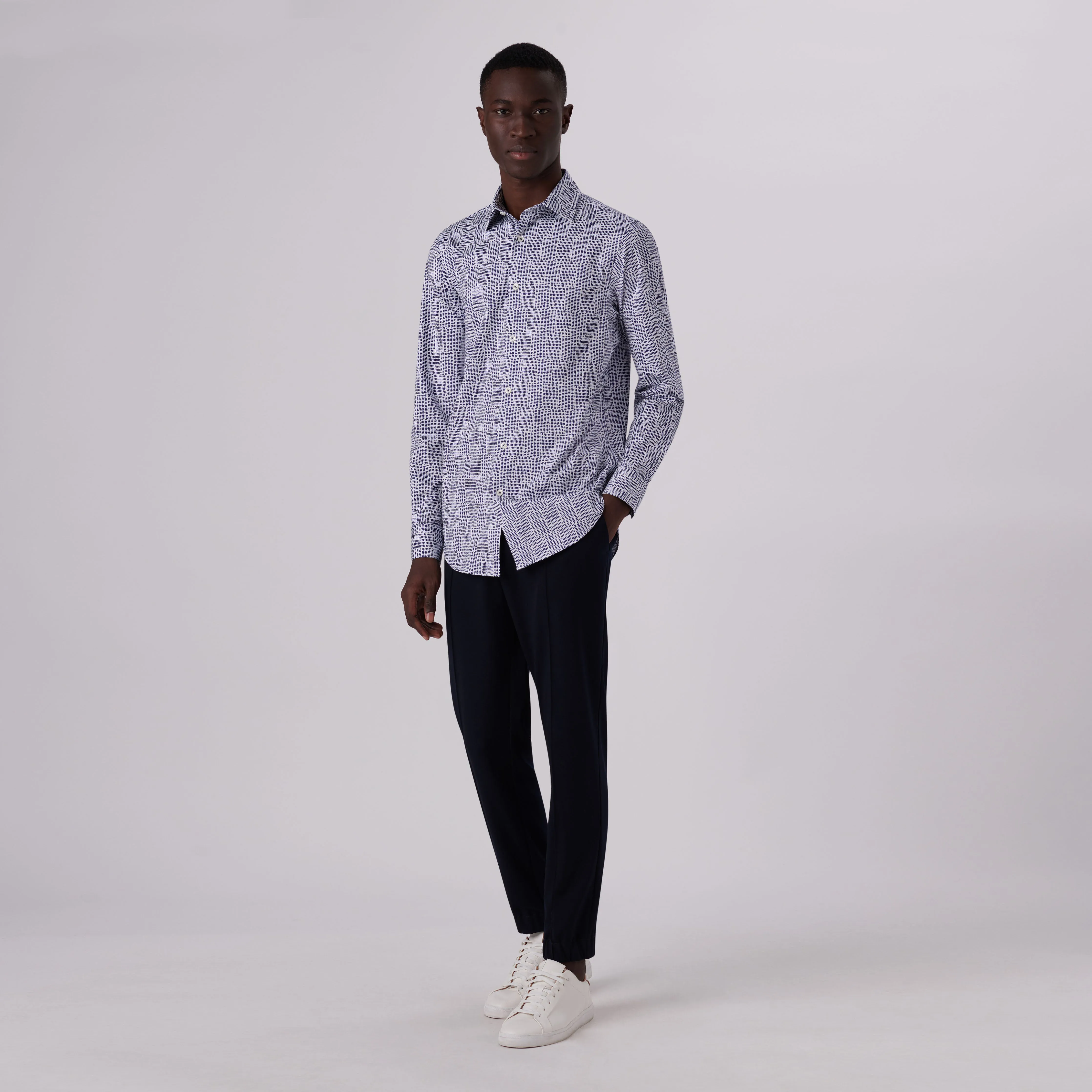 James Abstract Check Print OoohCotton Shirt