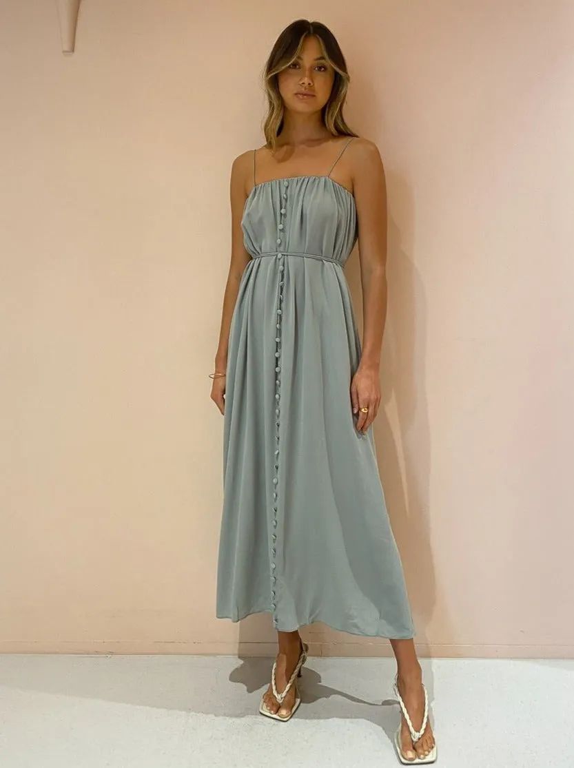 Joslin Naomi Silk Maxi Dress in Sandwash Sage