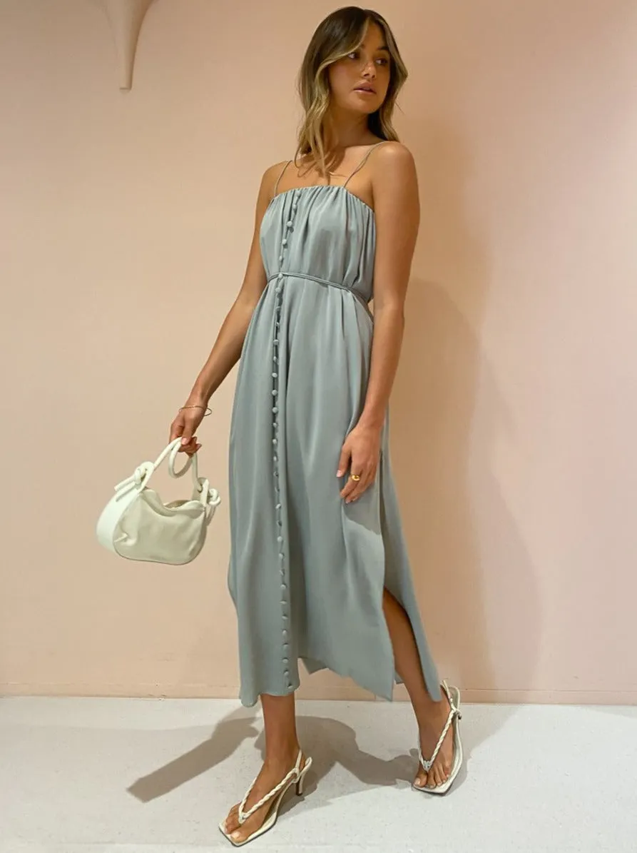 Joslin Naomi Silk Maxi Dress in Sandwash Sage