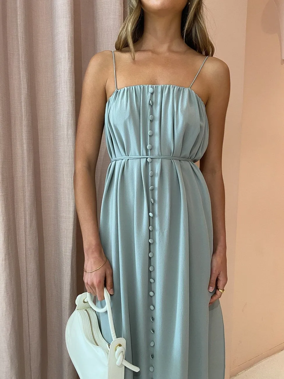 Joslin Naomi Silk Maxi Dress in Sandwash Sage