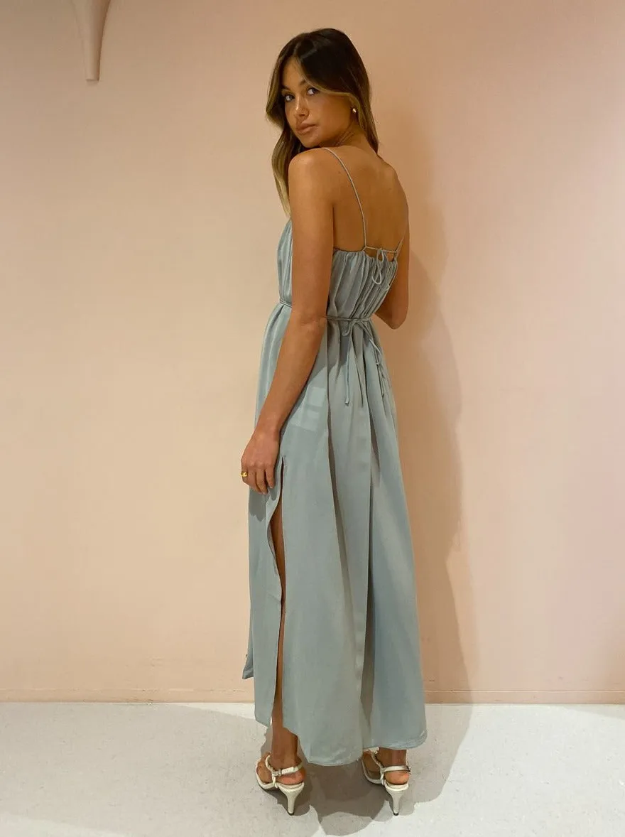 Joslin Naomi Silk Maxi Dress in Sandwash Sage