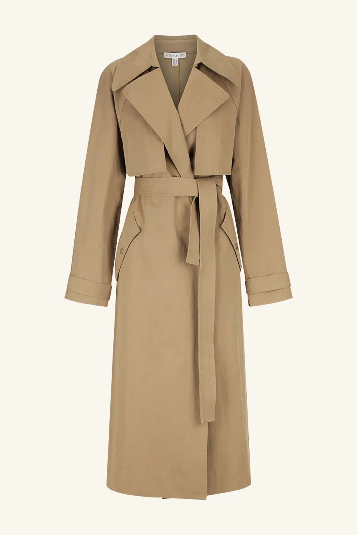 KAI RELAXED TRENCH COAT - GREY KHAKI