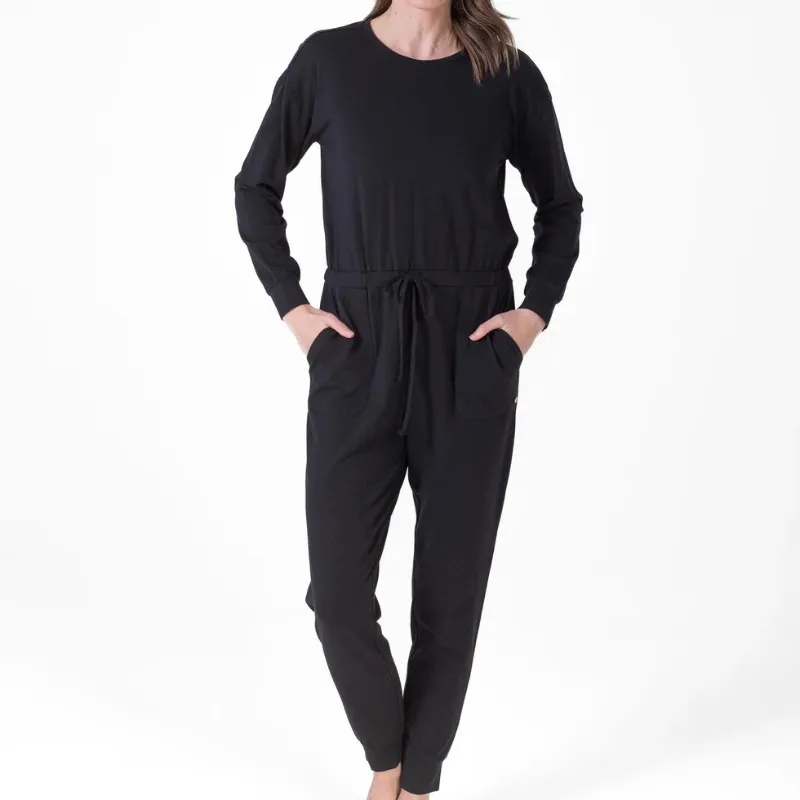 LatteLove Long-Sleeve Crewneck Jumpsuit