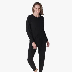 LatteLove Long-Sleeve Crewneck Jumpsuit