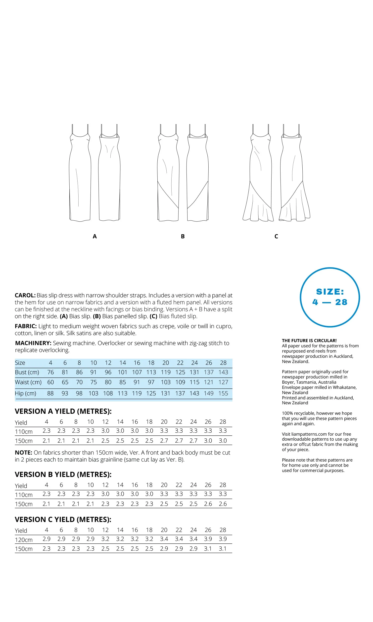 Liam by Ruby - Carol Slip Dress Pattern