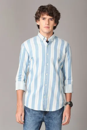 Light Blue and Creamy Full Sleeve Shirt