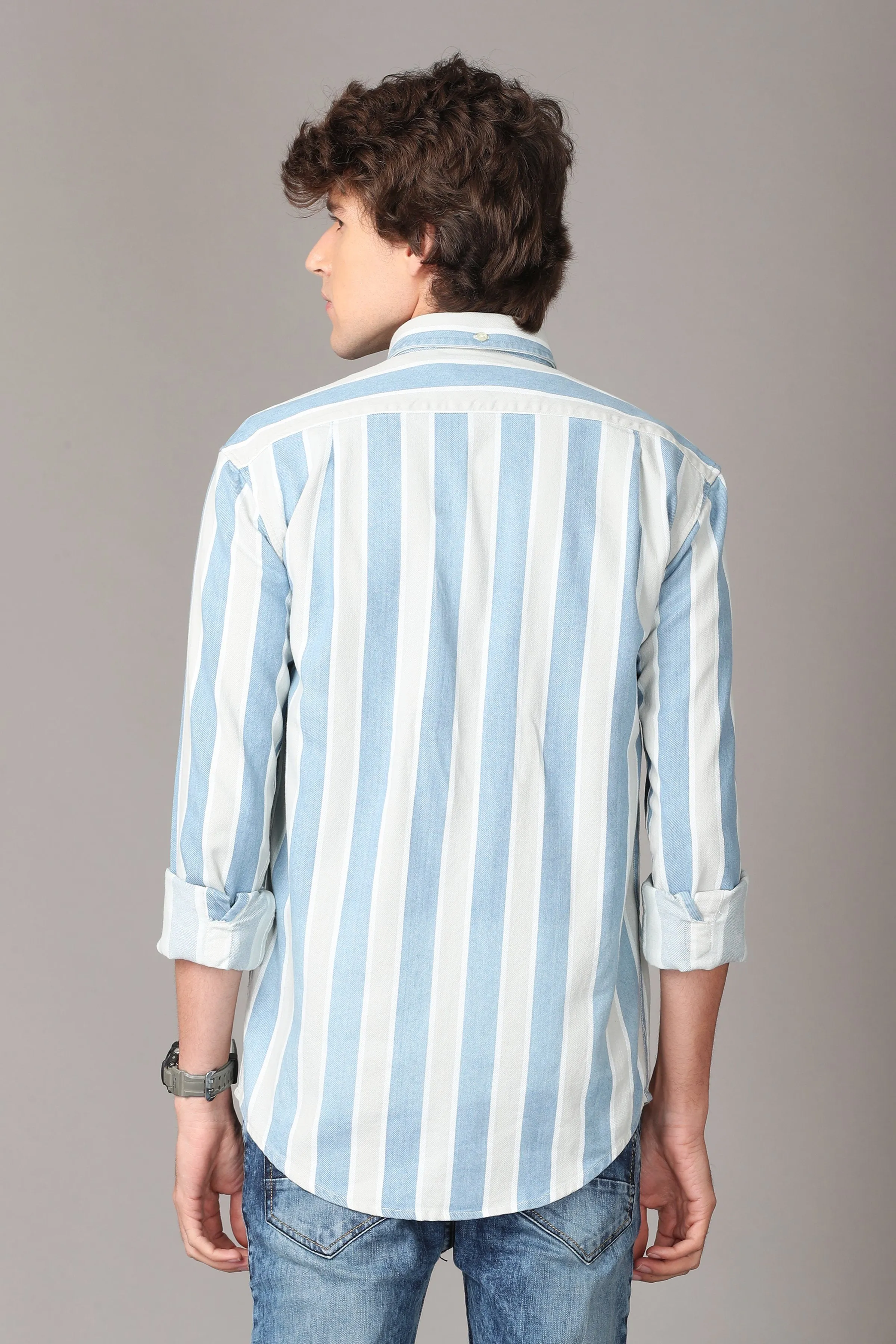 Light Blue and Creamy Full Sleeve Shirt