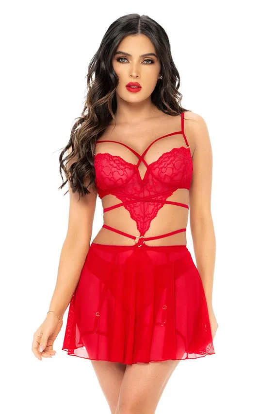 Lilla Babydoll and Bodysuit Set