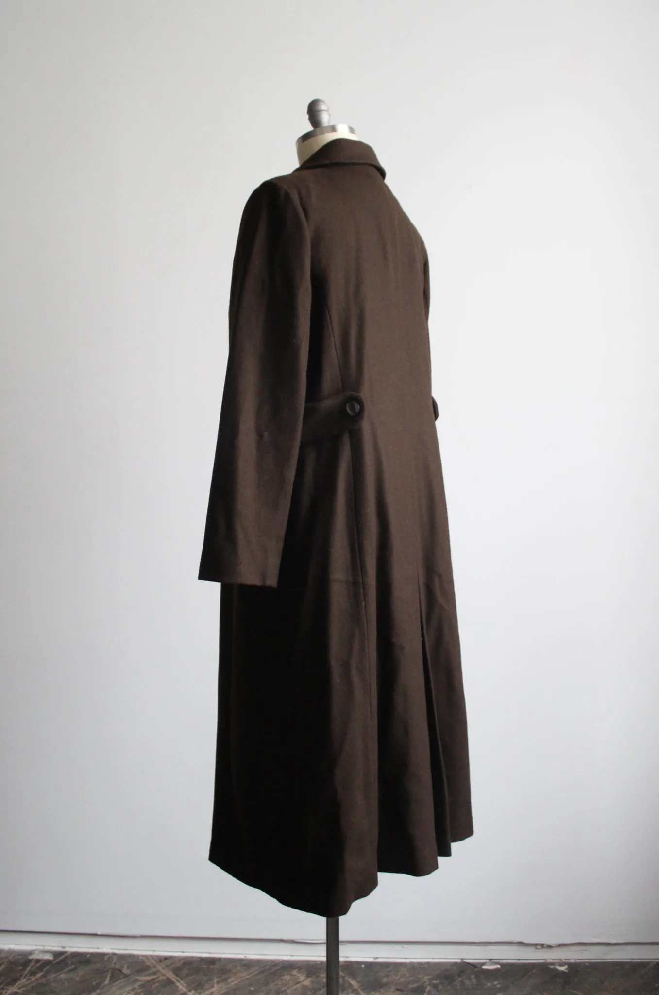 longline walnut wool coat