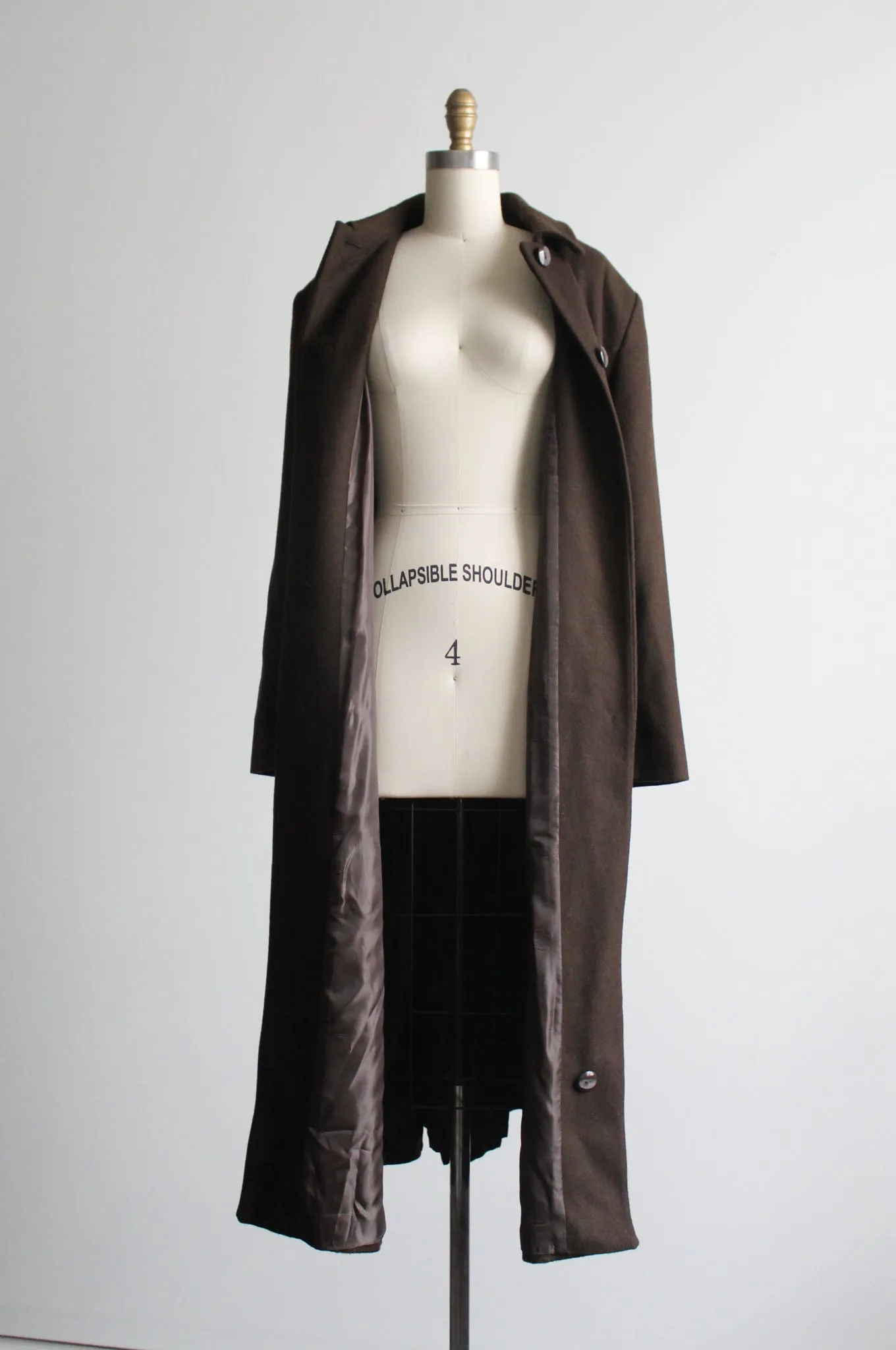 longline walnut wool coat