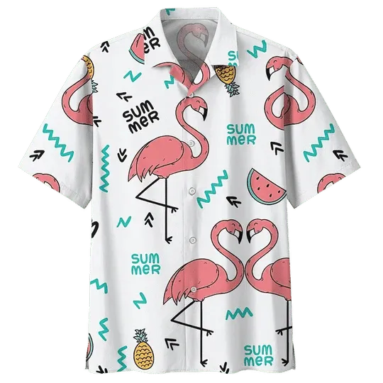 Love Flamingo Ornamental Hawaiian Shirt