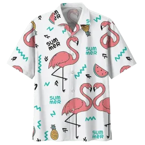 Love Flamingo Ornamental Hawaiian Shirt