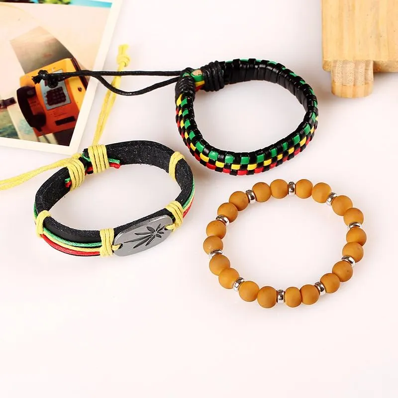 Luxury 420 Rasta Stacked Bracelet