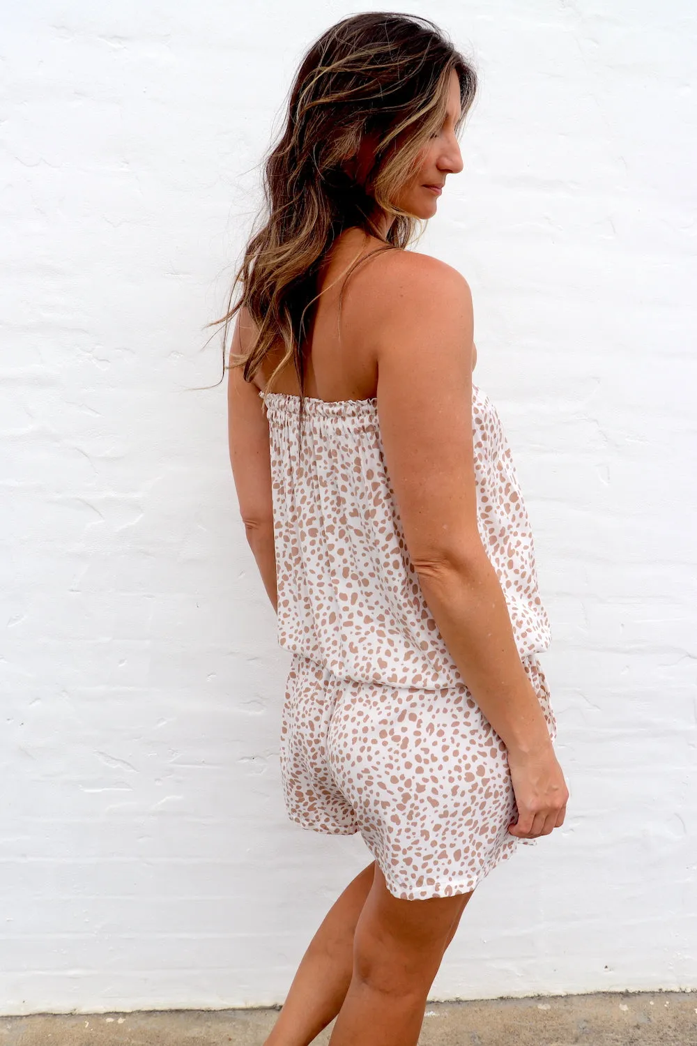 Maldives Short Jumpsuit In Pebbles Taupe