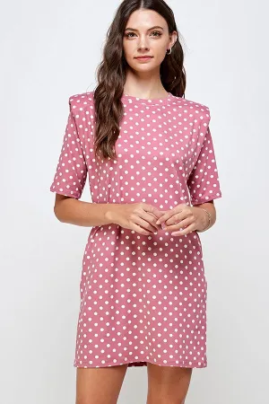 MAUVE POLKA DOT DRESS