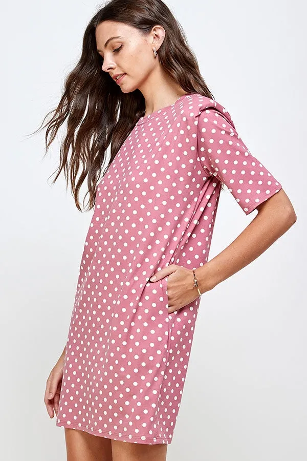 MAUVE POLKA DOT DRESS