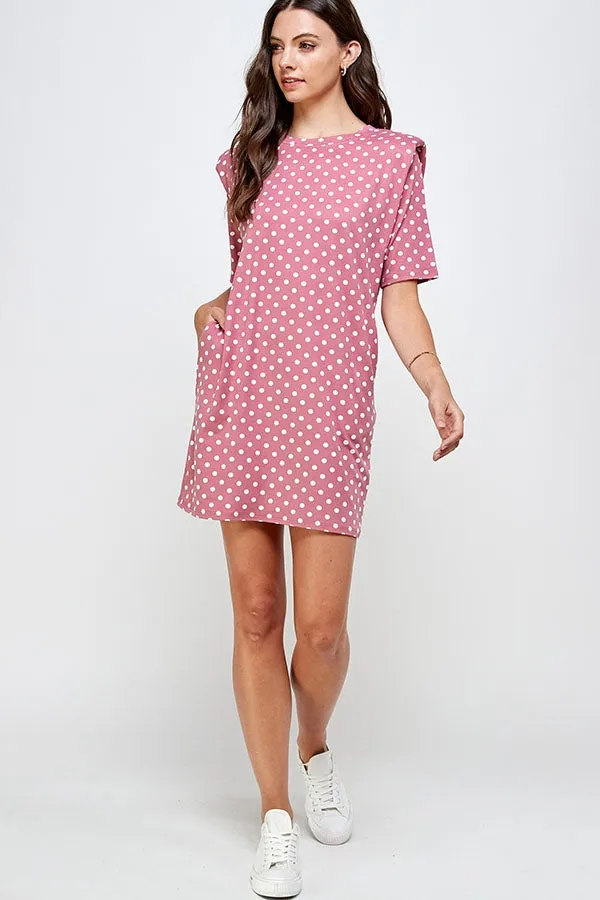 MAUVE POLKA DOT DRESS