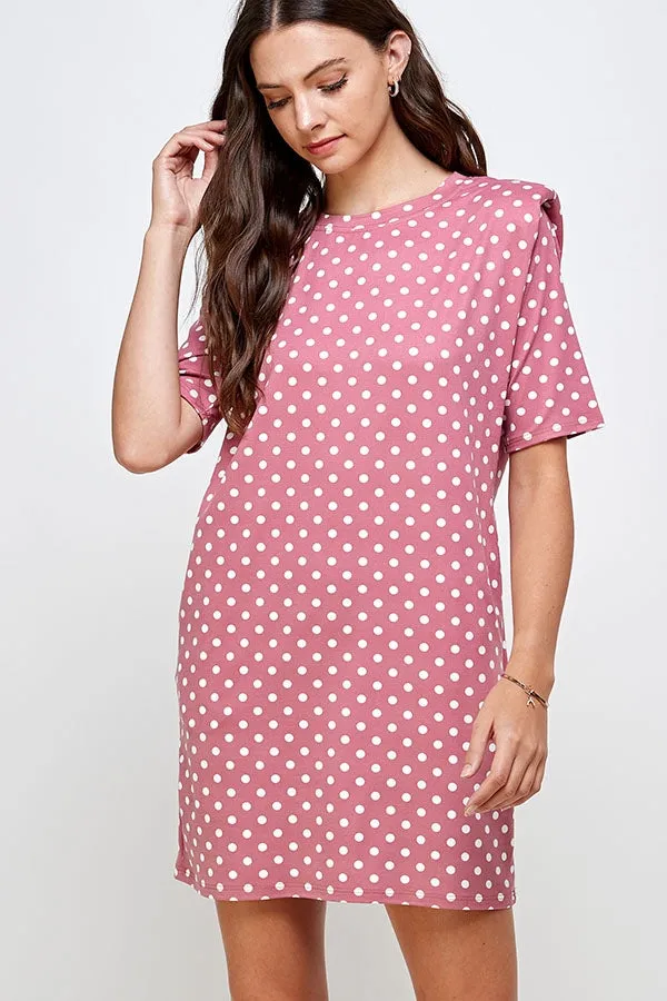 MAUVE POLKA DOT DRESS