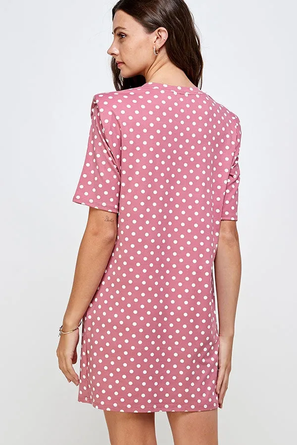 MAUVE POLKA DOT DRESS