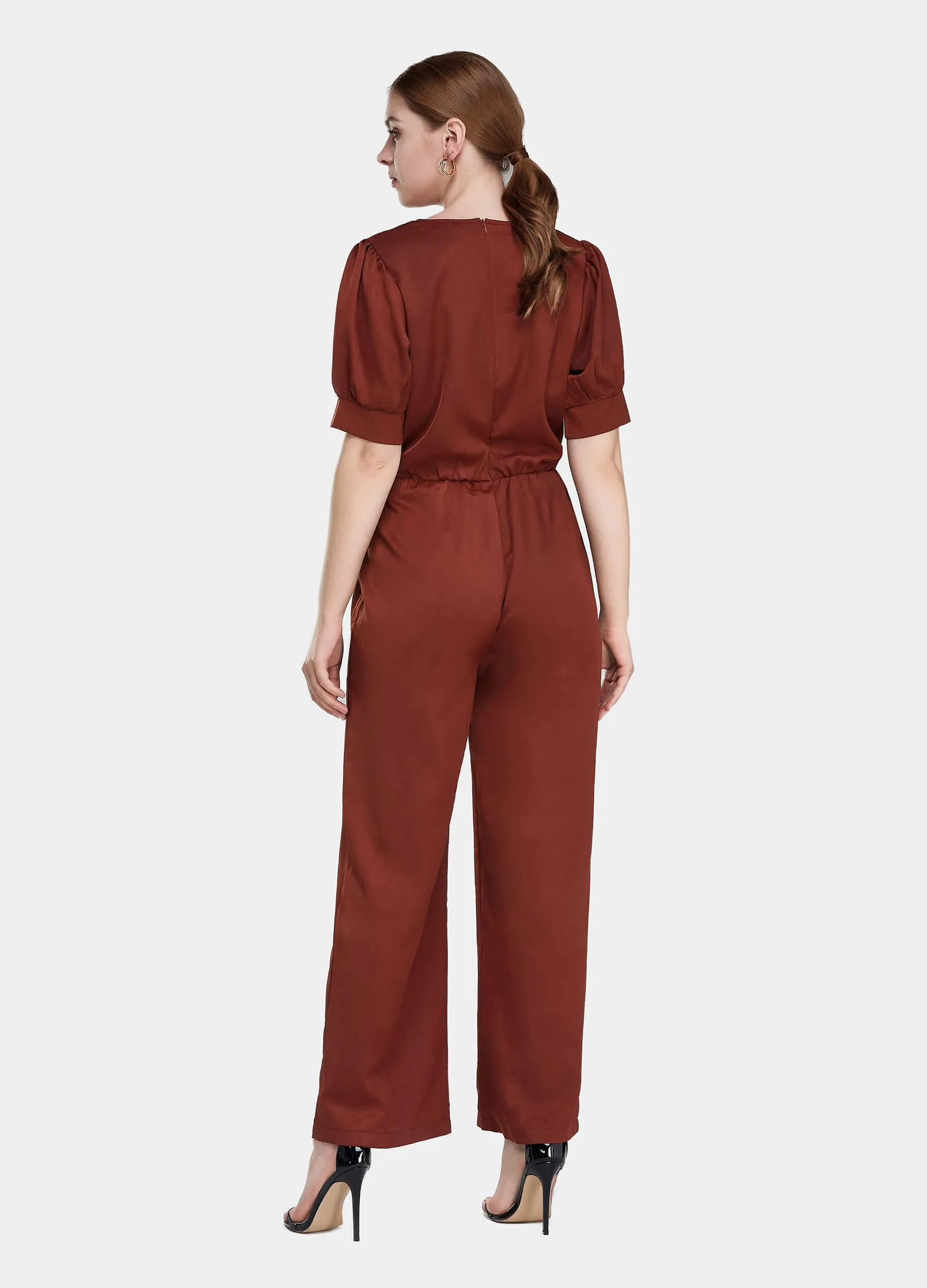 MECALA Women's Solid Waist Wide Leg Jumpsuit Women Romper