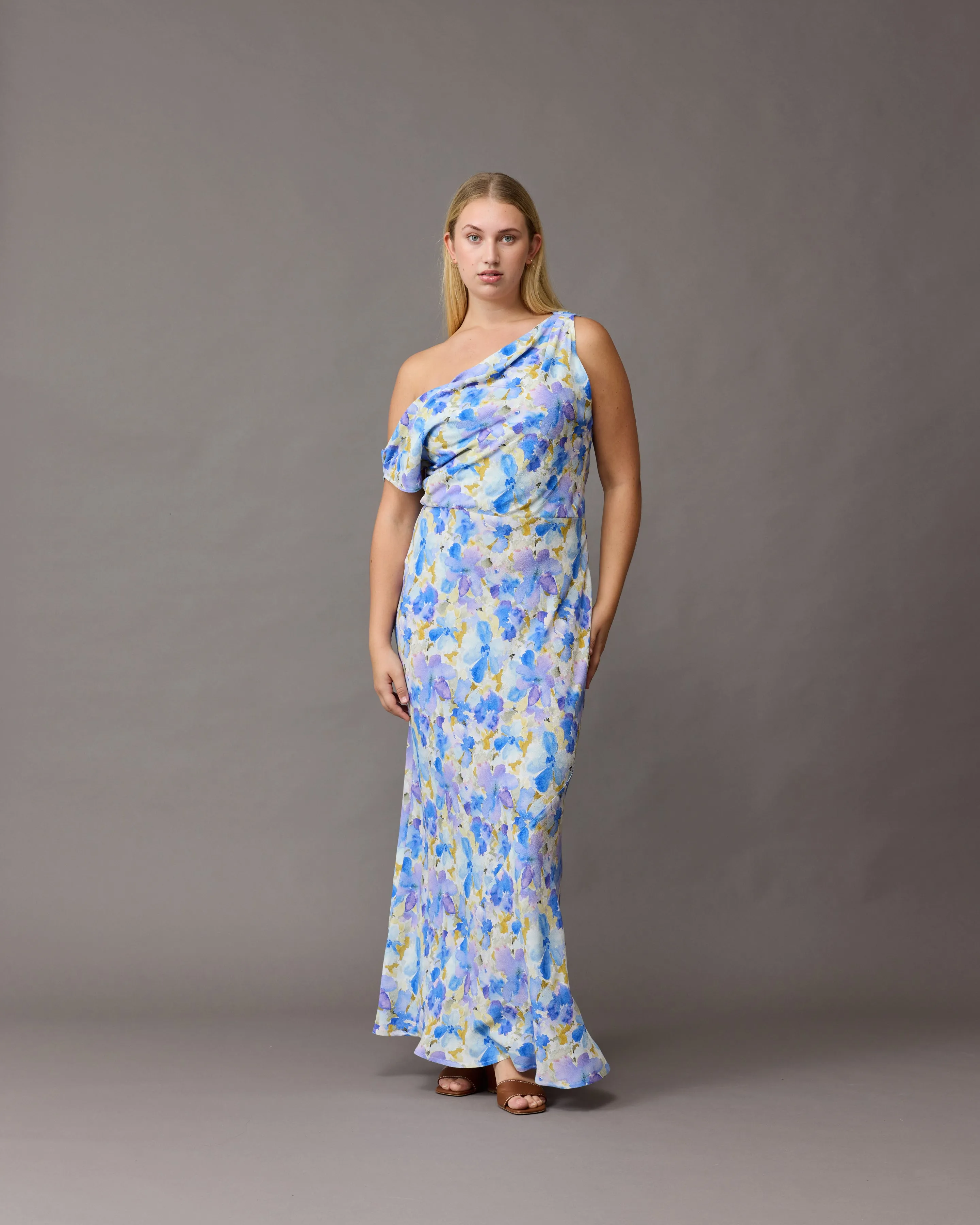 MELON MAXI DRESS BLUEBERRY FLORAL