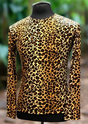 MEN'S LONG SLEEVE TEE - LEOPARD VELVET