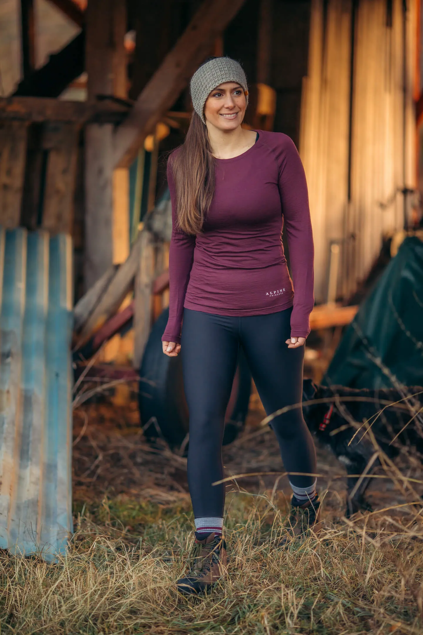 Merino Long Sleeve Tee Aubergine