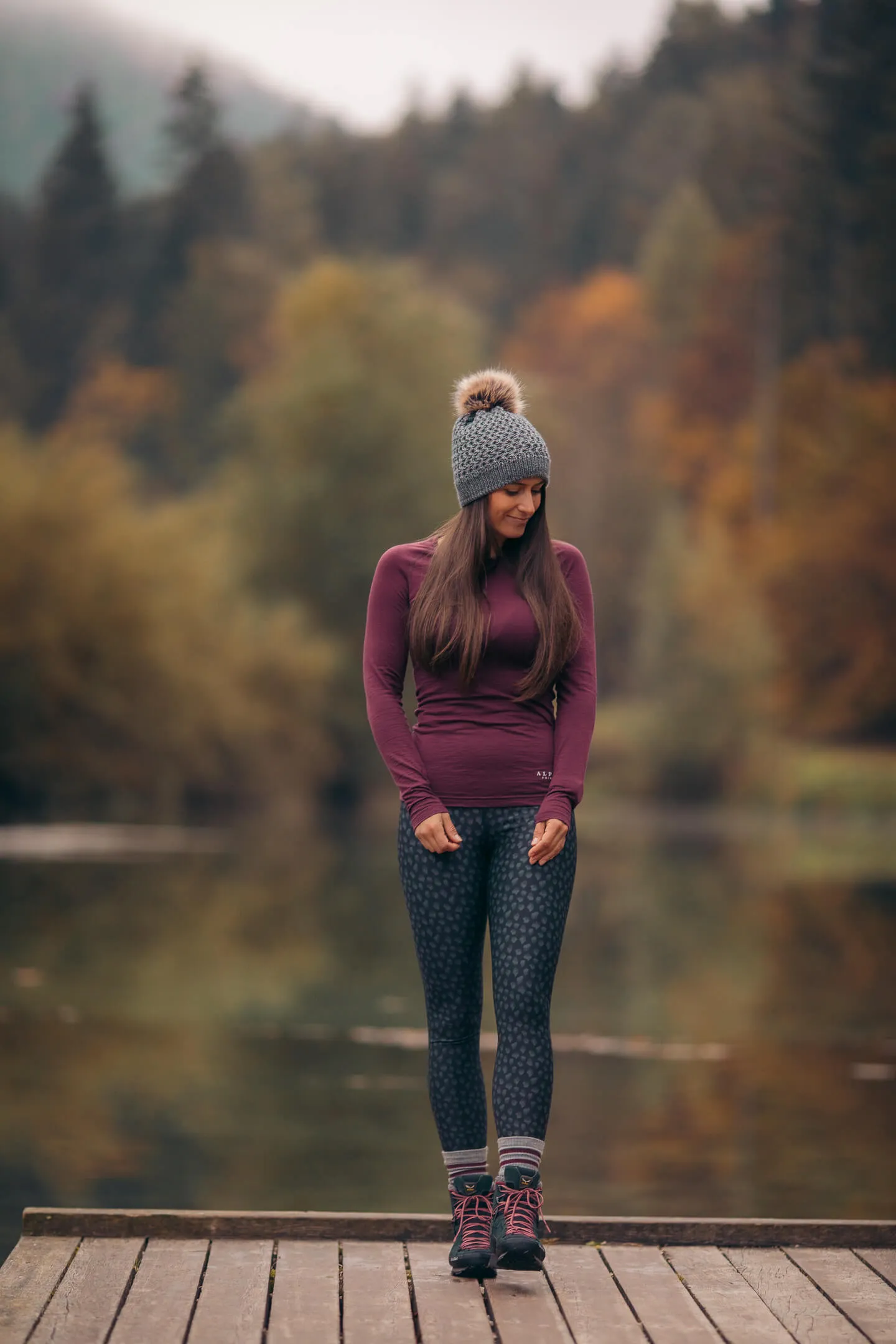 Merino Long Sleeve Tee Aubergine