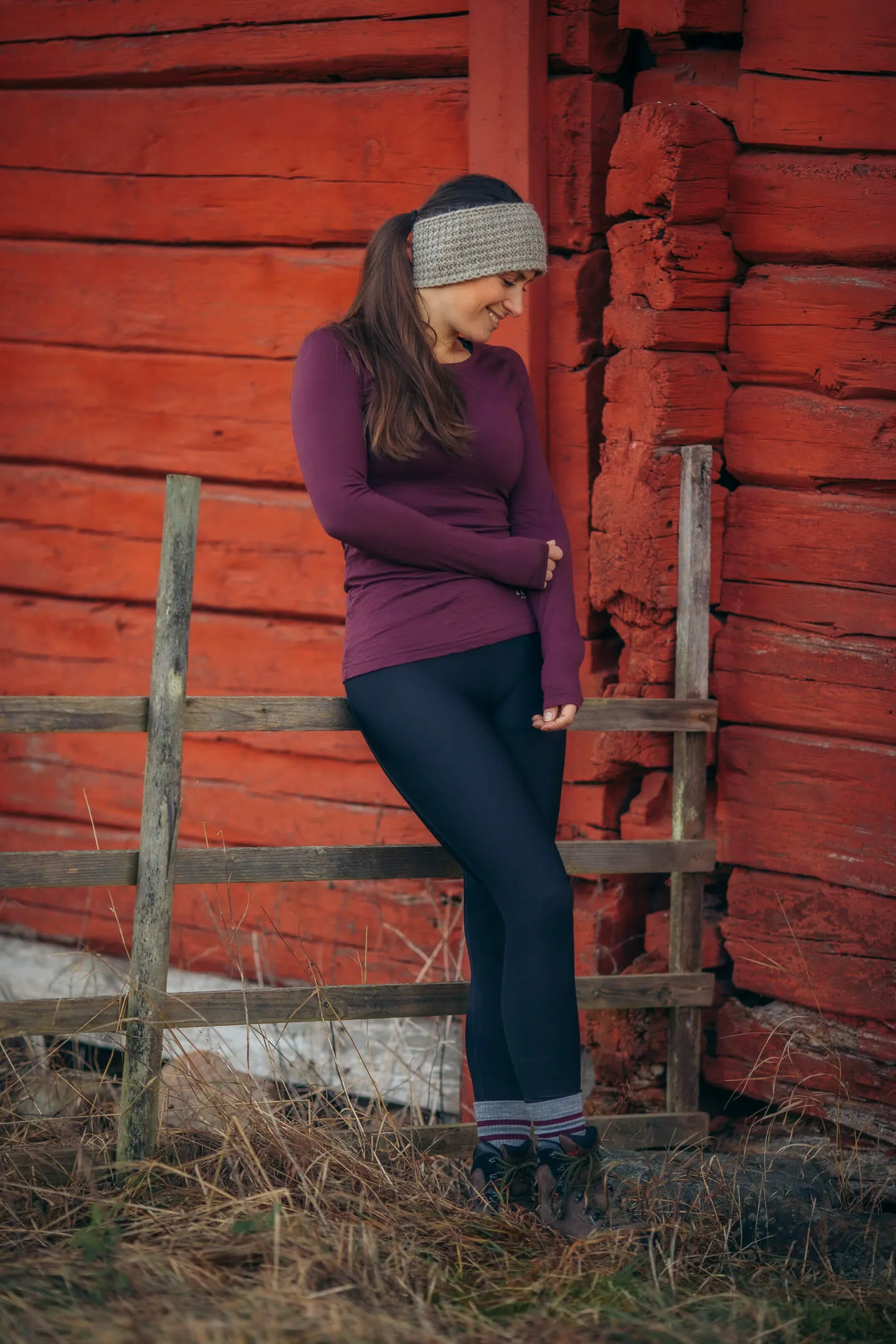 Merino Long Sleeve Tee Aubergine