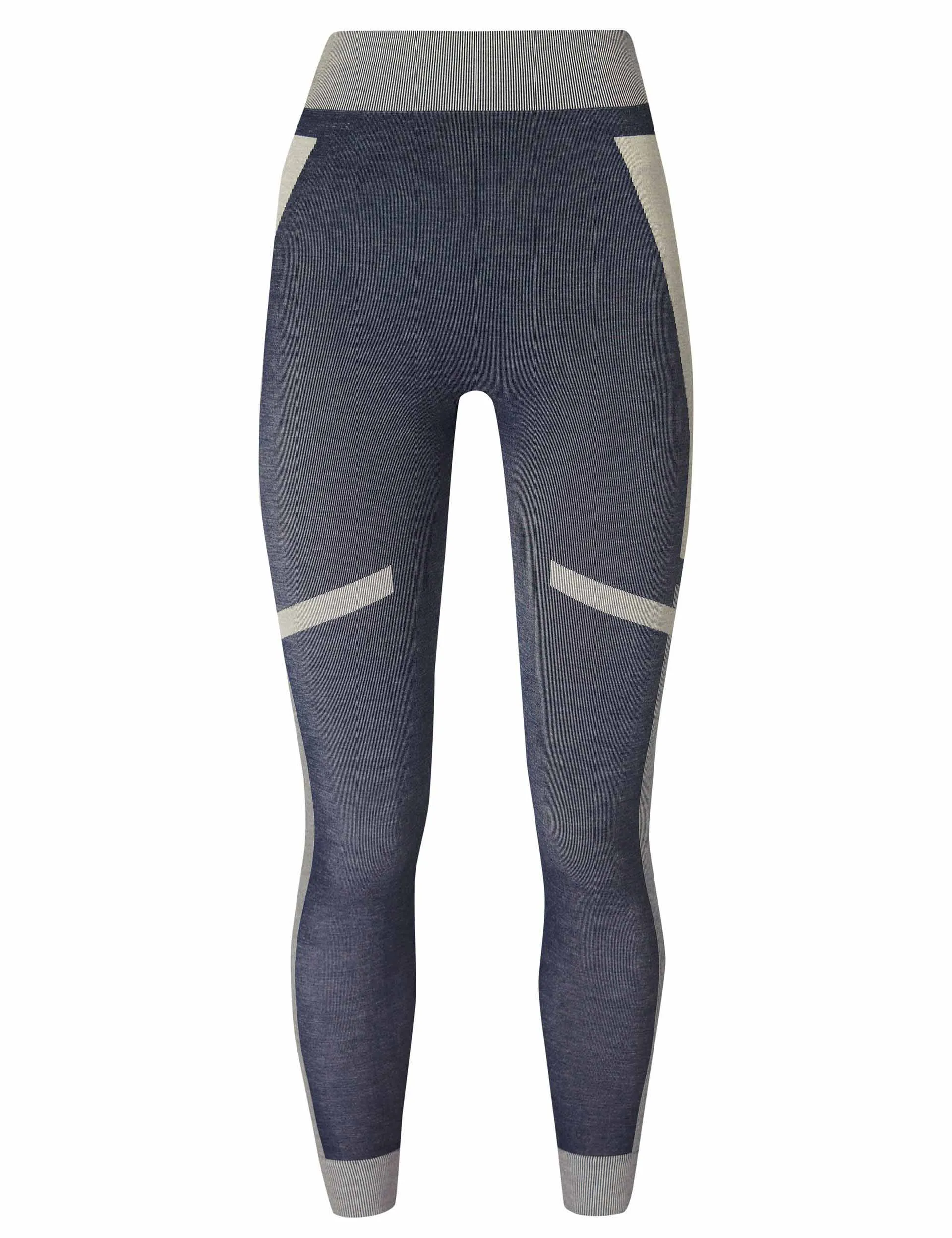 Modal Chevron Base Layer Legging - Navy Blue Studio White