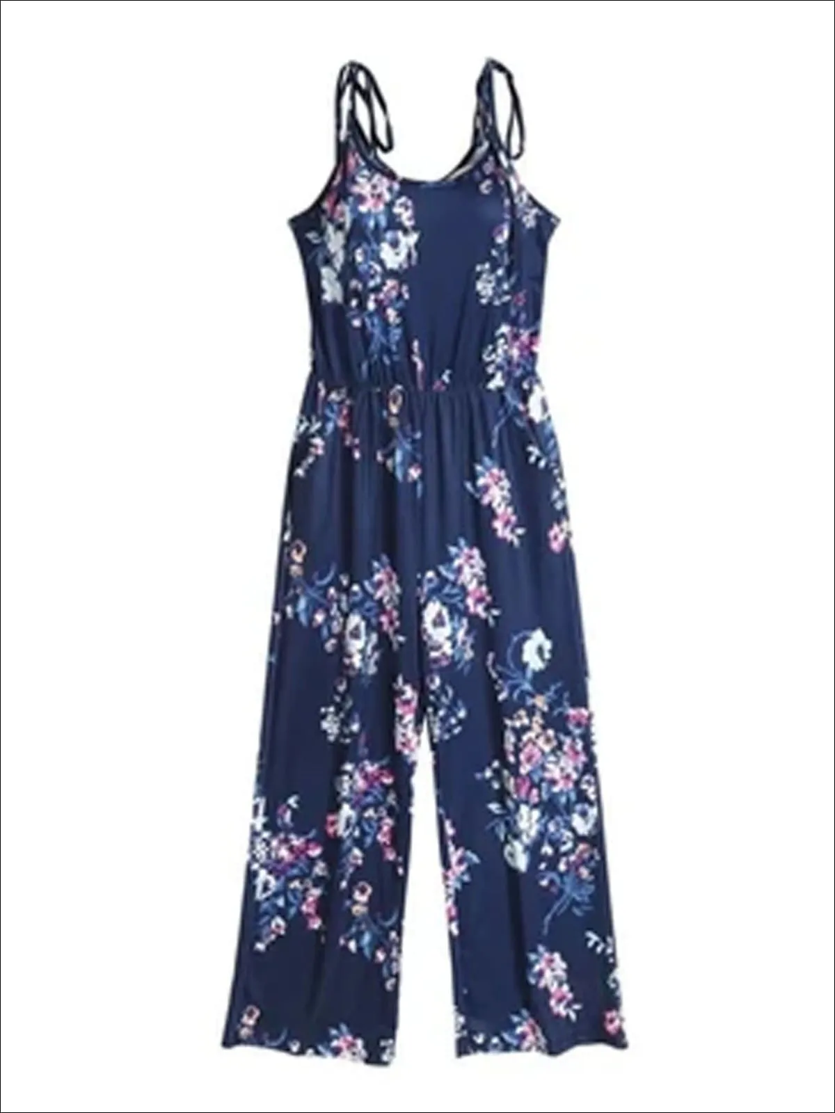 Mommy And Me Matching Mother Daughter Navy Floral Jumpsuit