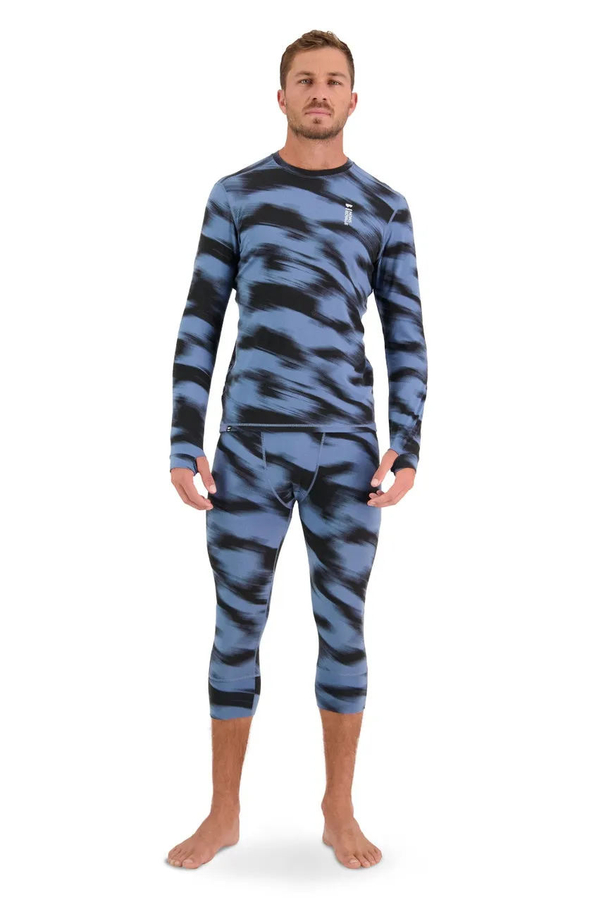 Mons Royale Cascade Long Sleeve Thermals Mens Blue Motion