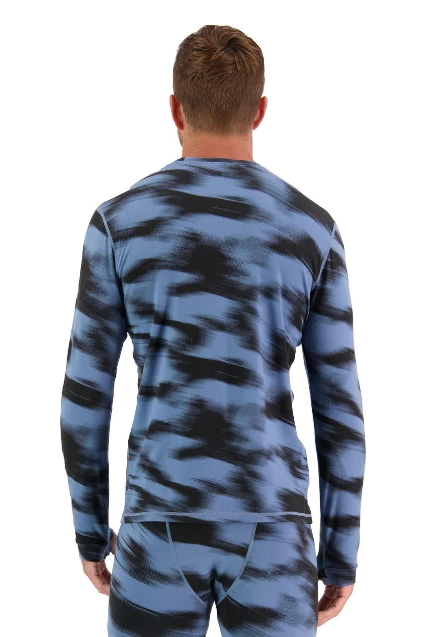 Mons Royale Cascade Long Sleeve Thermals Mens Blue Motion