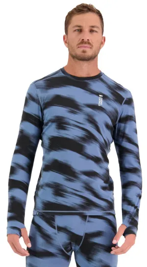 Mons Royale Cascade Long Sleeve Thermals Mens Blue Motion