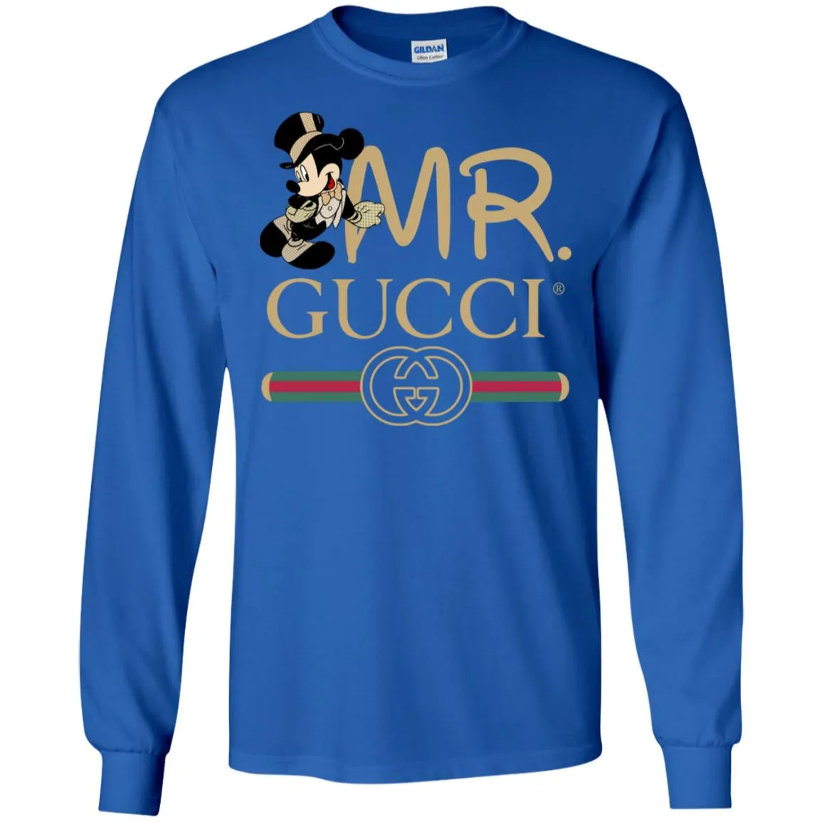 Mr Mickey Gucci Couple Disney Shirt Valentine's Day T-shirt Men Long Sleeve Shirt