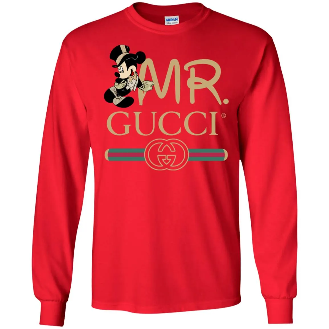 Mr Mickey Gucci Couple Disney Shirt Valentine's Day T-shirt Men Long Sleeve Shirt